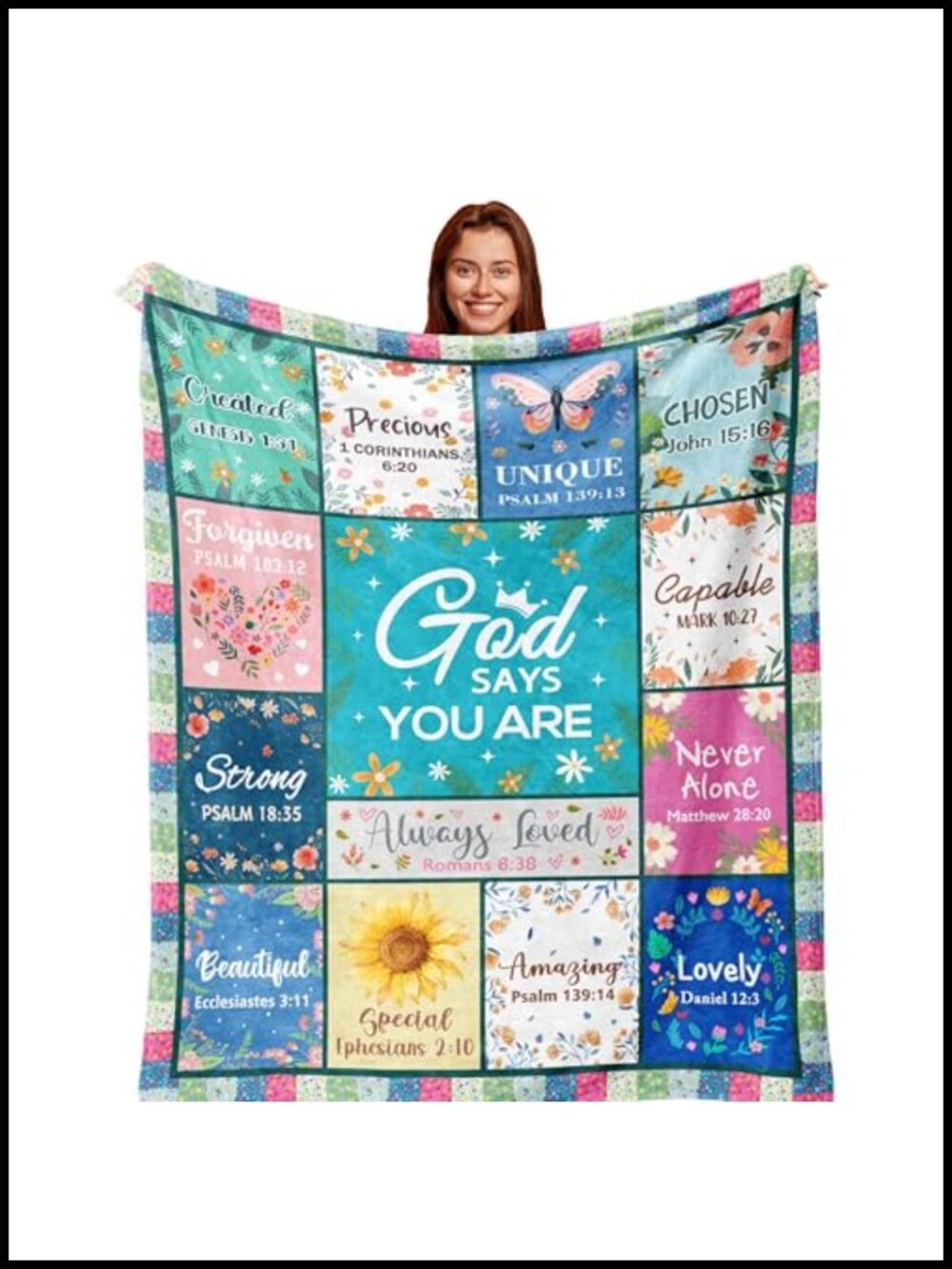 Christian Gifts for Women Inspirational Bible Verse Throw Blanket 60x50in